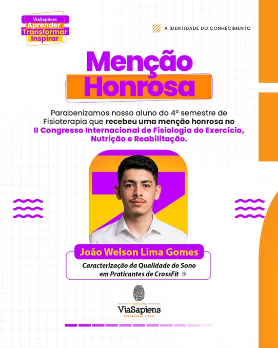 Menção Honrosa que enche de orgulho!